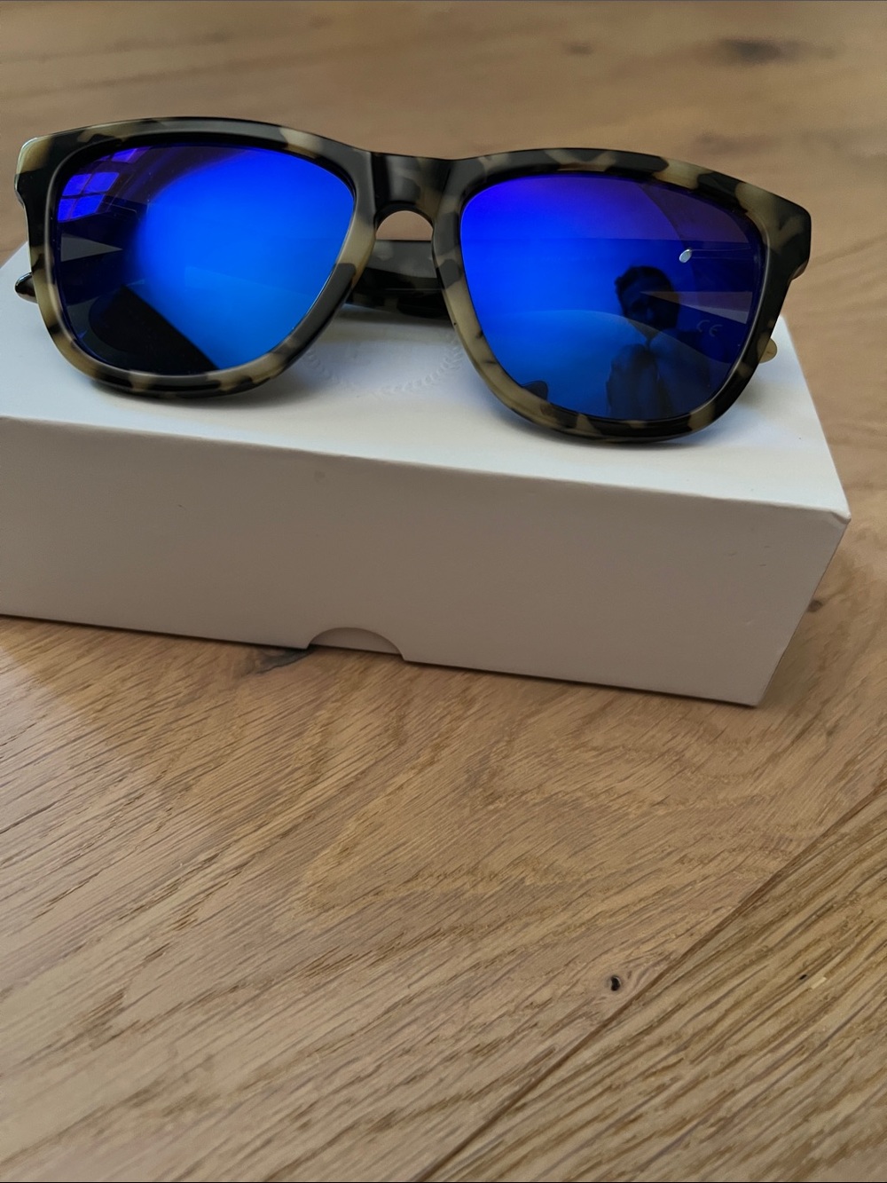 Hawkers Tortoiseshell Frame Sunglasses with Blue Mirrored Lenses